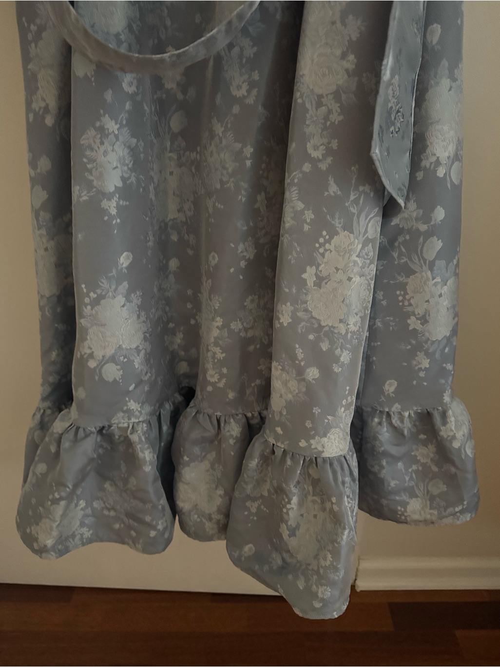 V. Chapman Veronica Corset Ruffle Side-Slit Dress In Medium Denim Blue - Size 6 — image 6 of 8